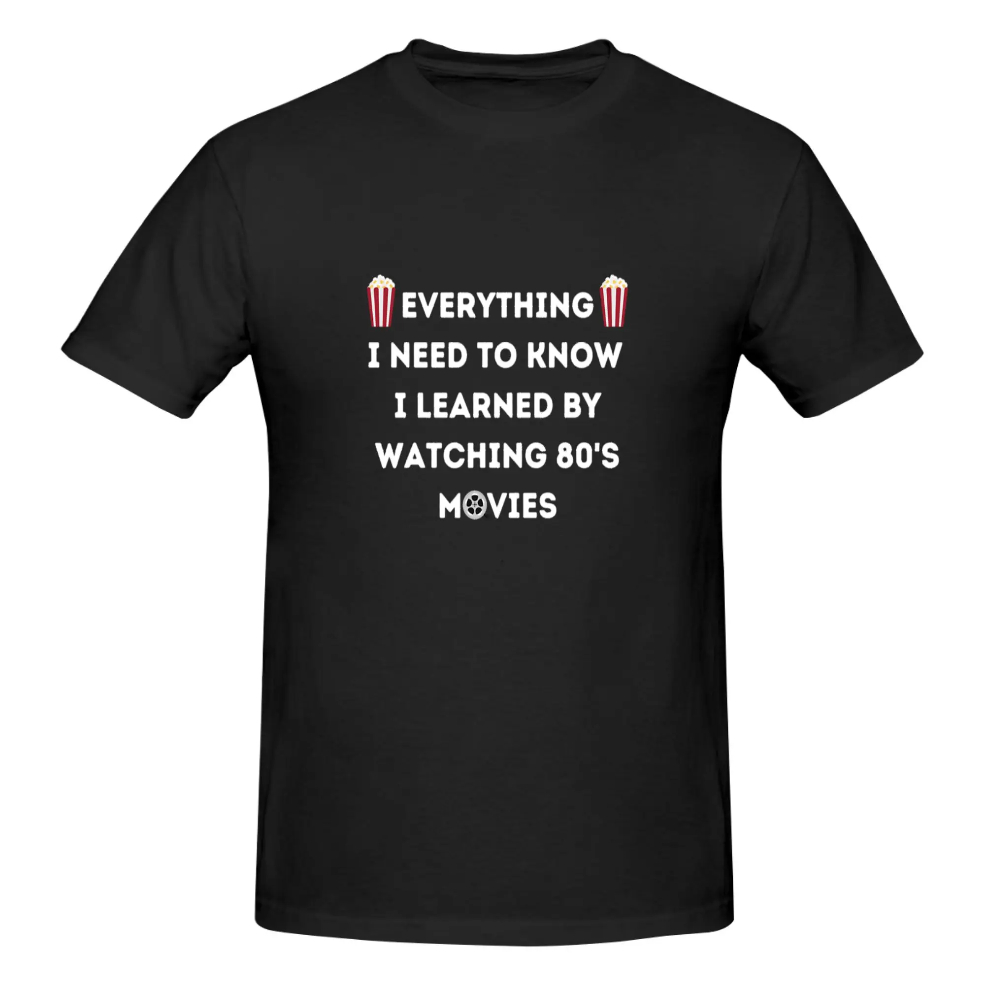Funny Everything I Need To Know I Learned By Watching 80s  Men's Printed T-Shirt Unisex T shirtTops
