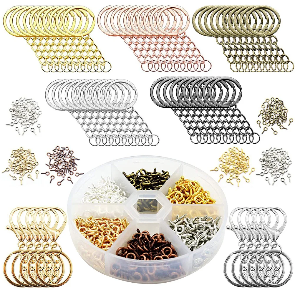 1Set Metal Key Rings with Lobster Clasp Strong Secure DIY Key Holder Tools Easy Install for Keys Car Elevator Cards Crafts USB