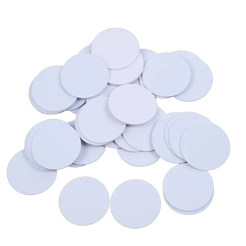 100pcs/lot NTAG213 NTAG215 NTAG216 25mm NFC Tag Round Shape Coin Cards Protocol ISO14443A For All NFC Phones