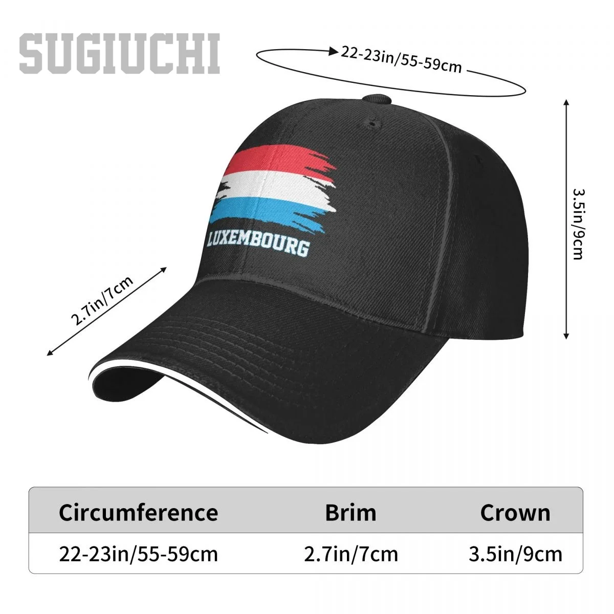 للجنسين ساندويتش لوكسمبورغ العلم لوكسمبورغ قبعة بيسبول الرجال النساء الهيب هوب قبعات Snapback قبعة الجولف الصيد