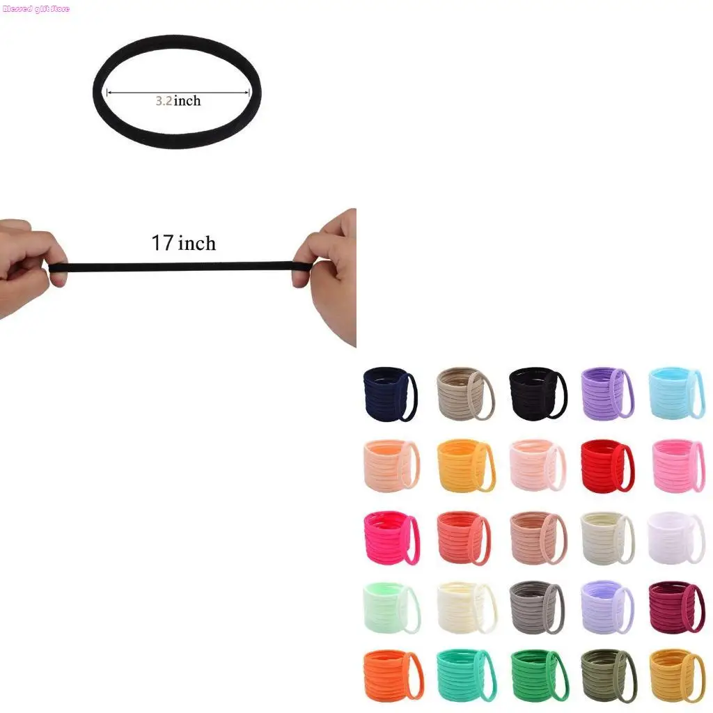 D0JC 20x Baby Girls Nylon Elastic Headband Soft for Infant Toddler Hair Band