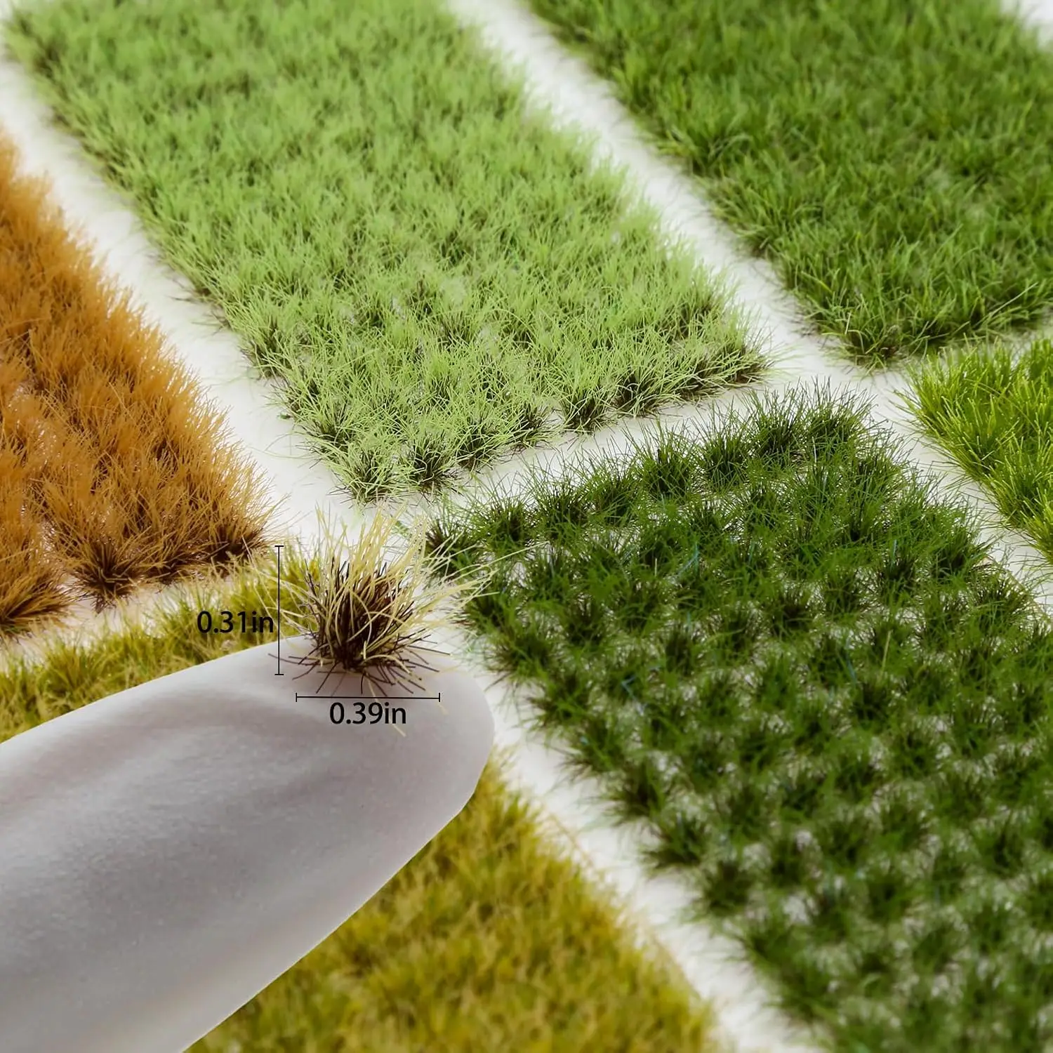 8 MILLIMETRI In Miniatura Erba Tuft Cluster Modello Scena Militare Ferrovia Treno Layout Architettura Materiali di Costruzione per Diorama 104 pz/scatola