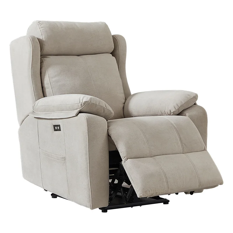 #Modern Single Sofa Recliner For Small Apartments Multifunctional With Massage Feature For Home Leisure Wood Frame