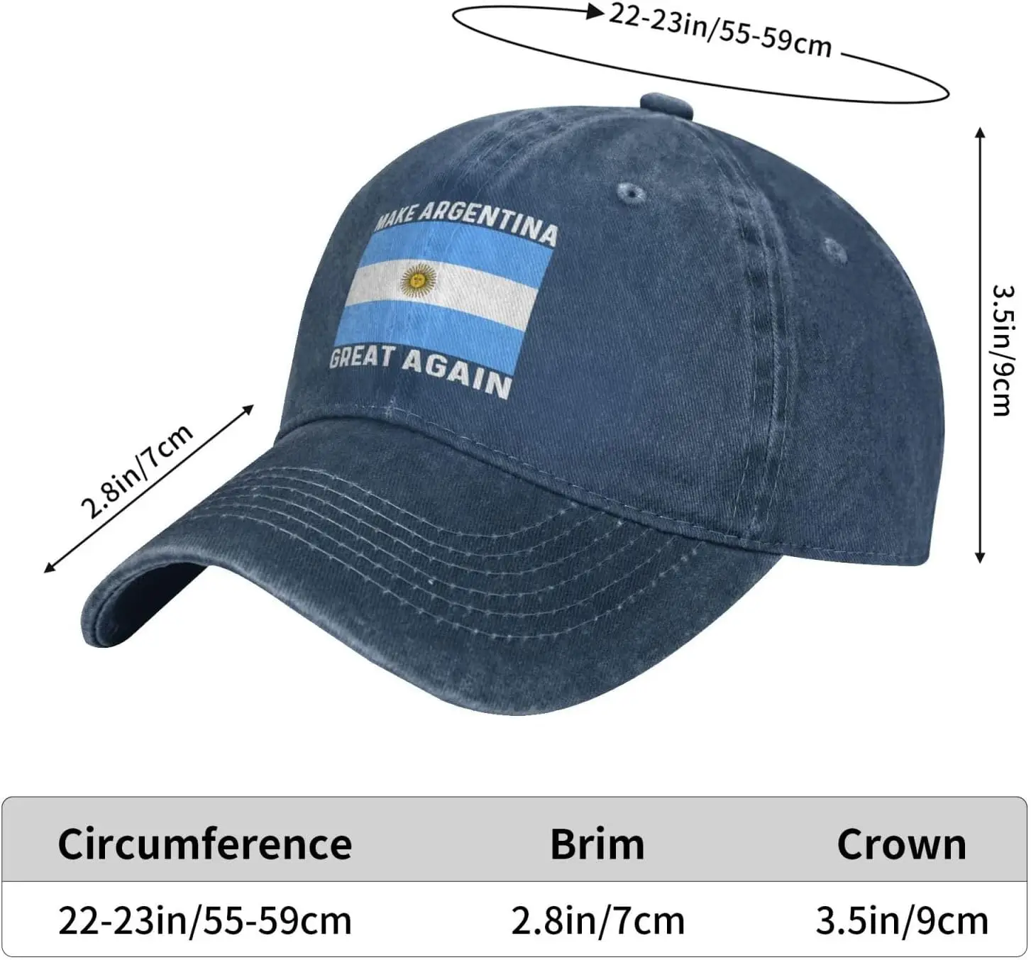 Make Argentina Great Again Hat Women Baseball Caps Graphic Hat
