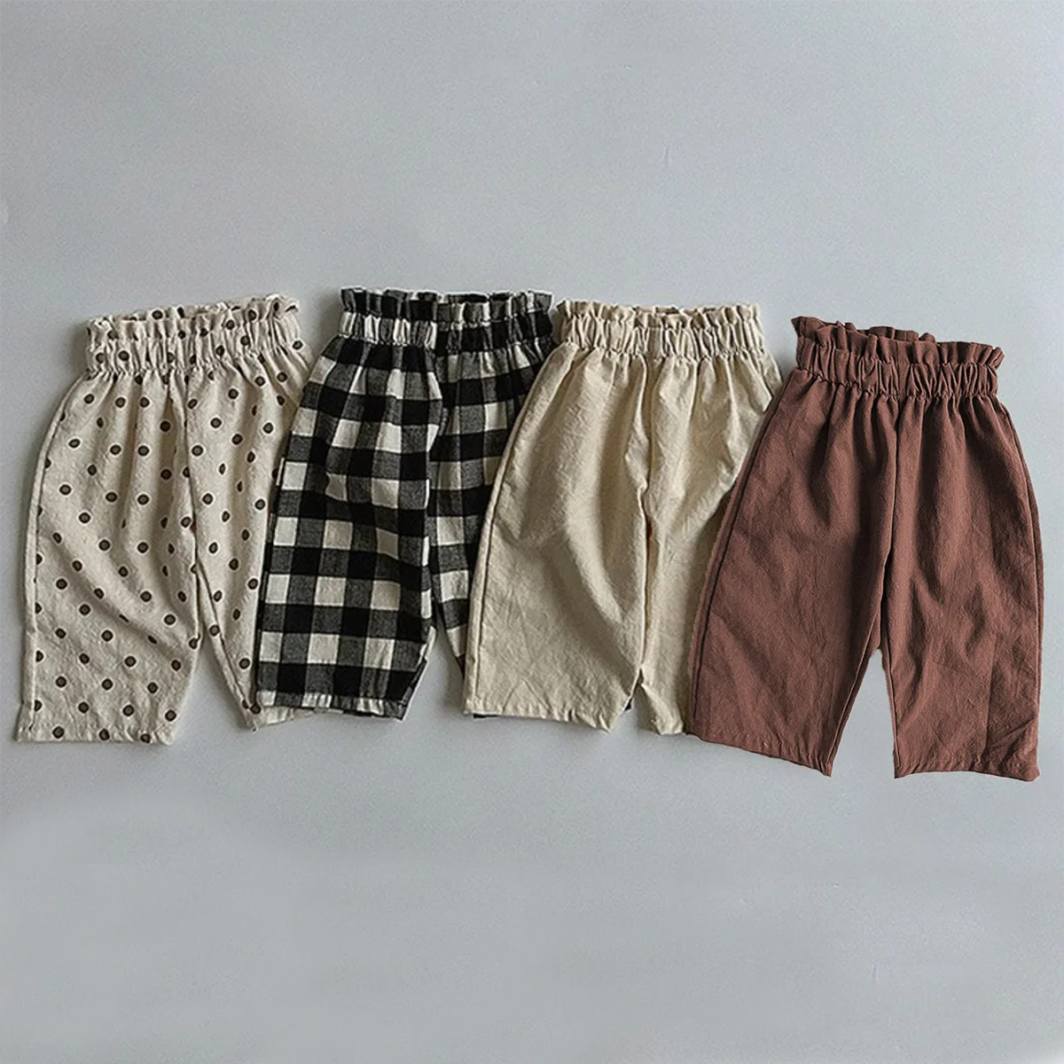 Vintage Elastics Waist Kids Pants for Toddler Boys Clothing Spring Fall Cotton Breathable Kids Pockets Trousers Baby Stuff