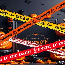 Halloween Warning Tape Signs Banner Halloween Props Window Prop Party Danger Warning Line Halloween Party Decoration Supplies