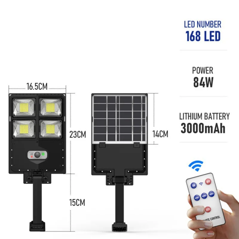 

Solar Street Lights Human Body Sensing Courtyard Lights Remote Control Waterproof Wall Lights