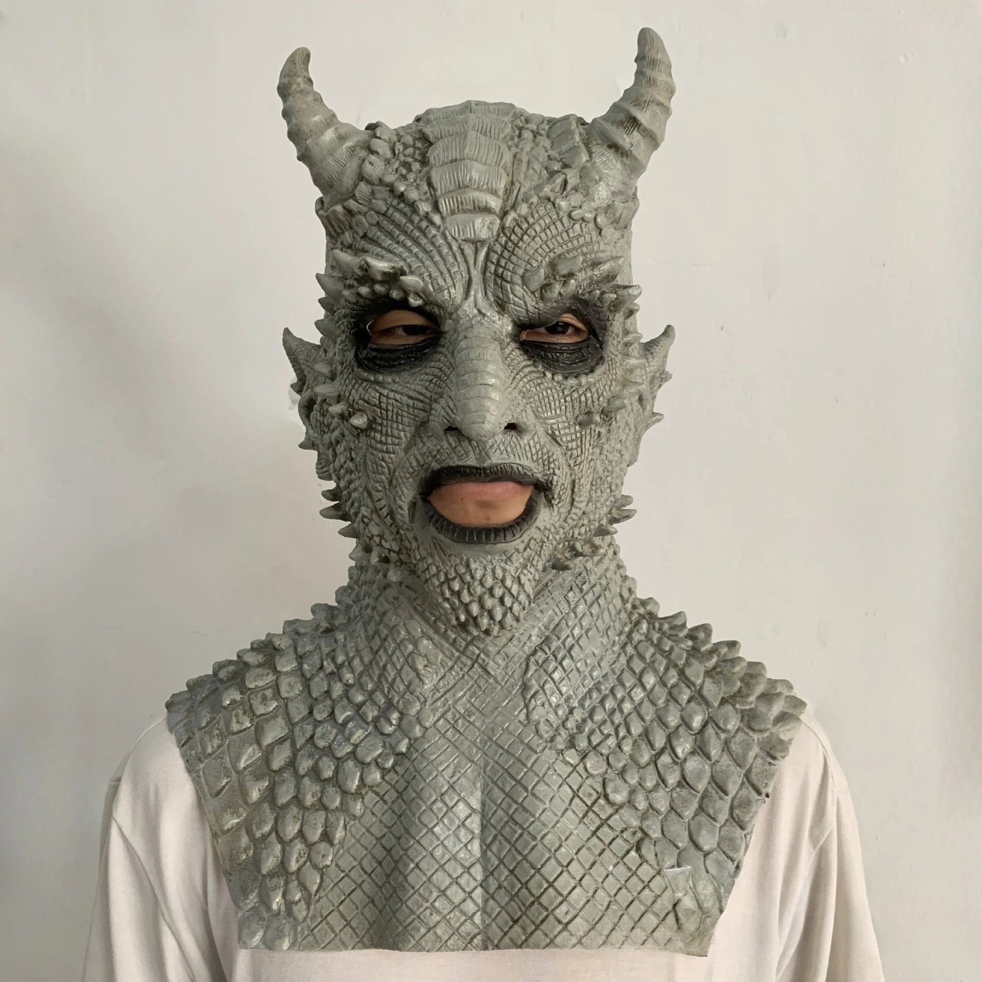 Máscara de Látex del Jefe Belial de Diablo, Guantes, Máscara de Juego de Rol del Rey de las Mentiras, Máscara de Monstruo, Accesorio de Halloween