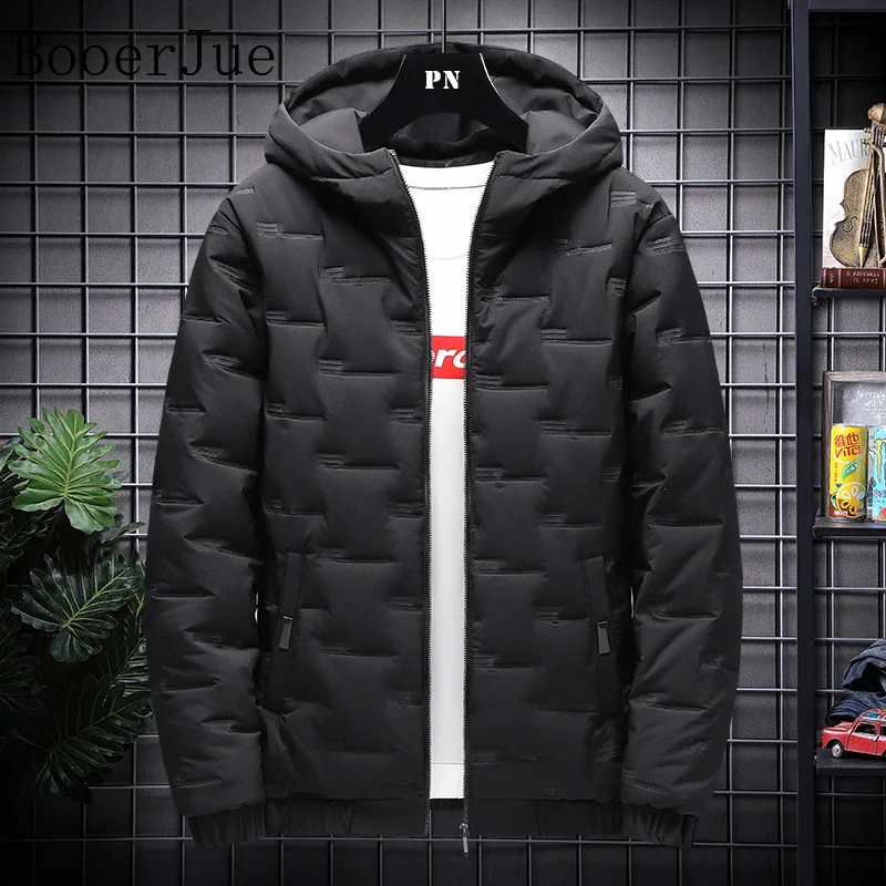 New Winter Men's Padded Hooded Parkas Warm Clothes Trendy Down Cotton Padded Jackets Loose Coats Thickened Warm Bread Jackets