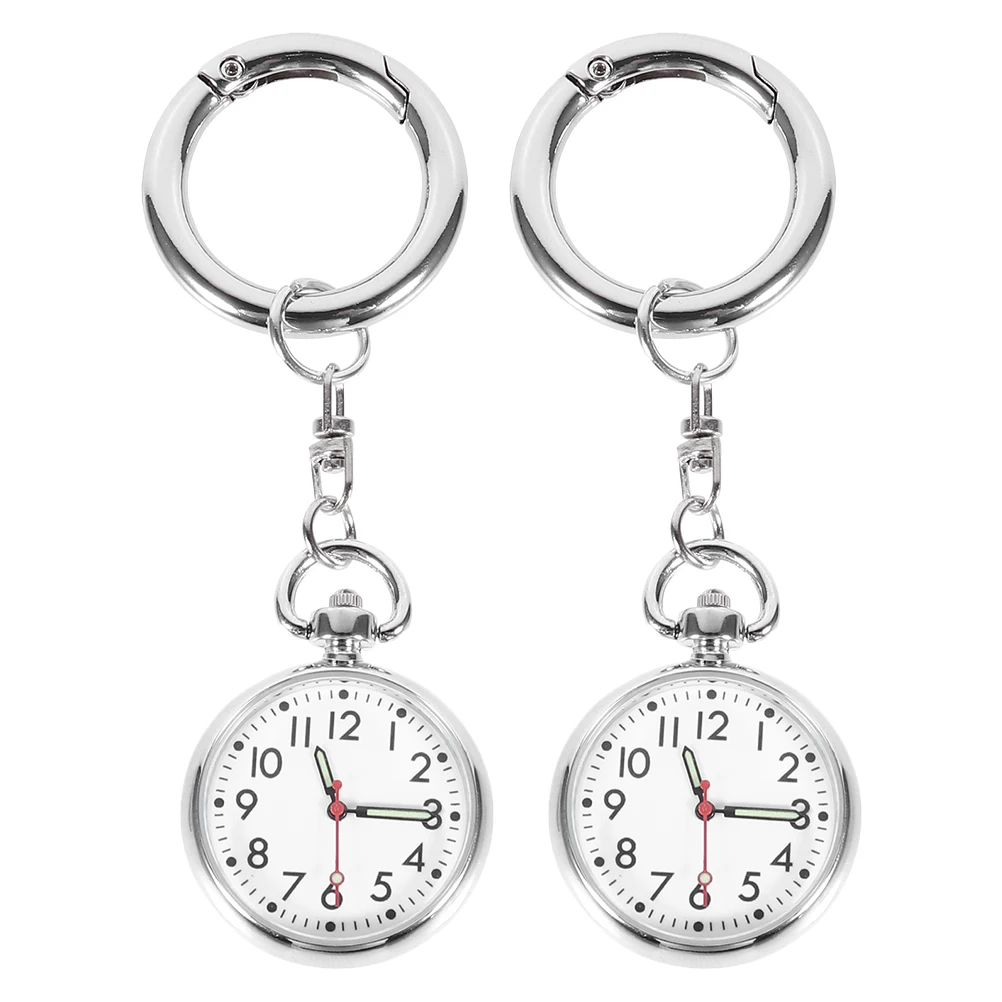 

2pc Clear Shaped Hanging Portable Keychain Shaped Pocket Pocket Delicate Keychain Shaped Watch
