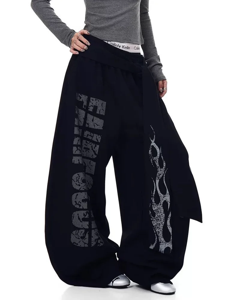 Belt Vintage Y2K Sweatpants Women Harajuku American Hip Hop Loose Wide Leg Pant Bf High Waist Vintage Spring Casual Trousers New 4 Belt Vintage Y2K Sweatpants Women Harajuku American Hip Hop Loose Wide Leg Pant Bf High Waist Vintage Spring Casual Trousers New 4