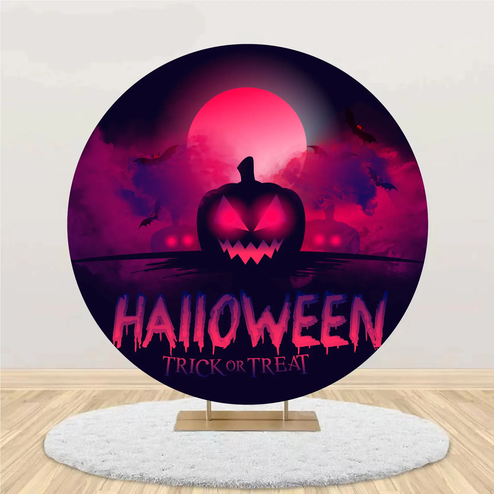 

Halloween Decoration Round Circle Backdrop Spandex Fabric Cover for Hallowmas Party Supplies Balloons Photo Background Props