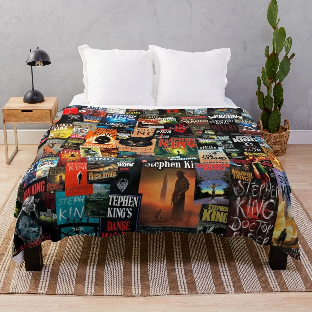 

The Full Collection of Stephen King Books Throw Blanket microfiber fabric hairy blankets Sofa blanket