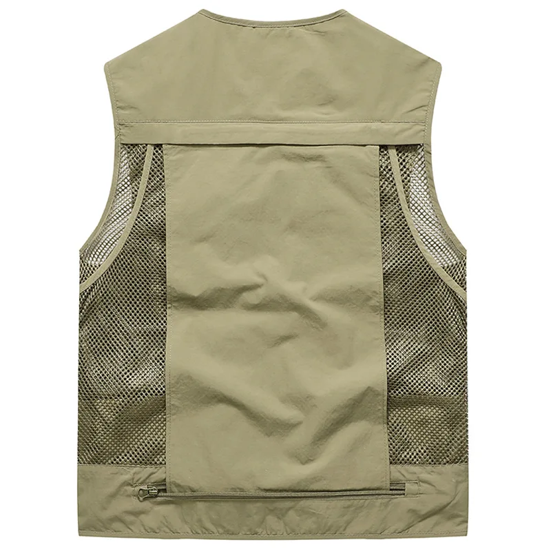 Summer Men's Multi-pocket Vest Casual Quick Dry Photography Sleeveless Jacket Breathable Fishing Mesh Waistcoats Men Clothing