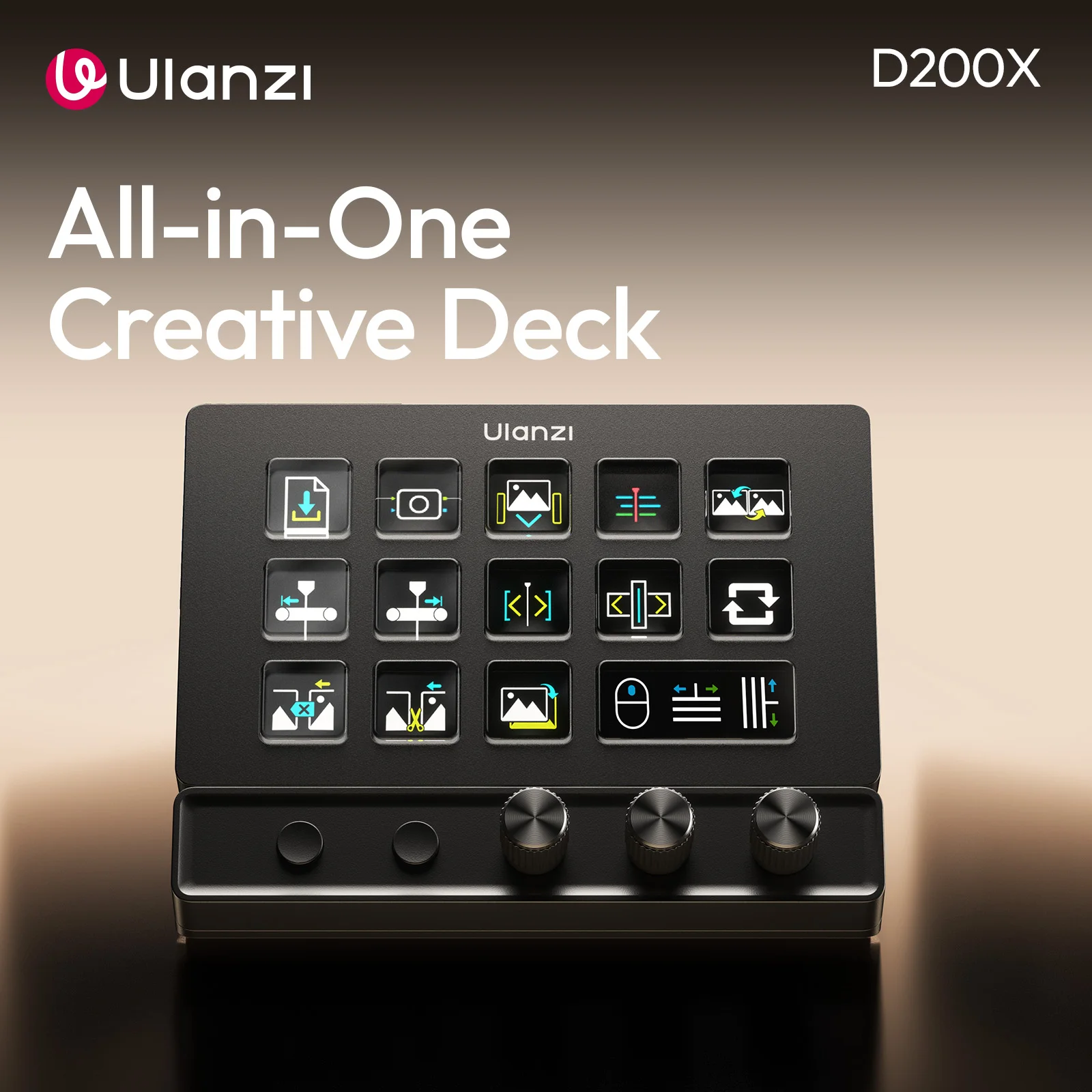 Ulanzi Creative Deck Desktop Control Hub D200X All-in-One voor video- en foto-nabewerking console-ecosysteem slimme verlichting