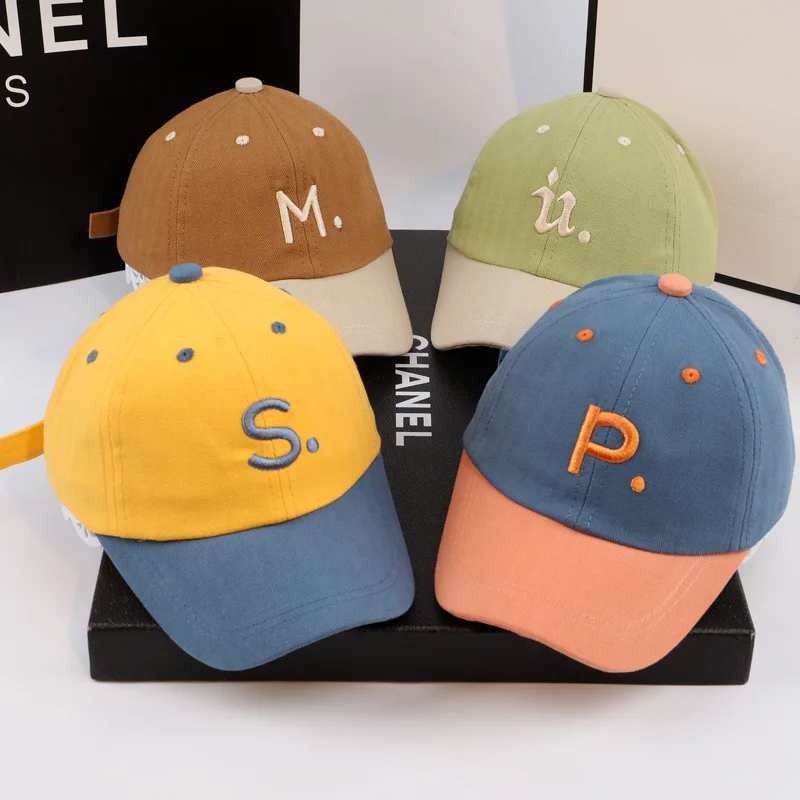 Letter Embroidery Children Baseball Cap Spring Summer Baby Boy Girl Sun Hat Outdoor Adjustable Kids Visor Caps