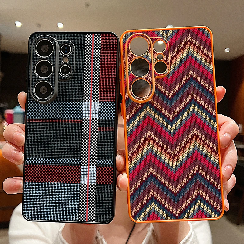 Carbon Fiber Weave Pattern Magnetic Phone Case For Samsung Galaxy S26 S25 S24 Ultra S25 S23 FE A57 A56 A37 A17 A55 A26 A36 Cover - view 2