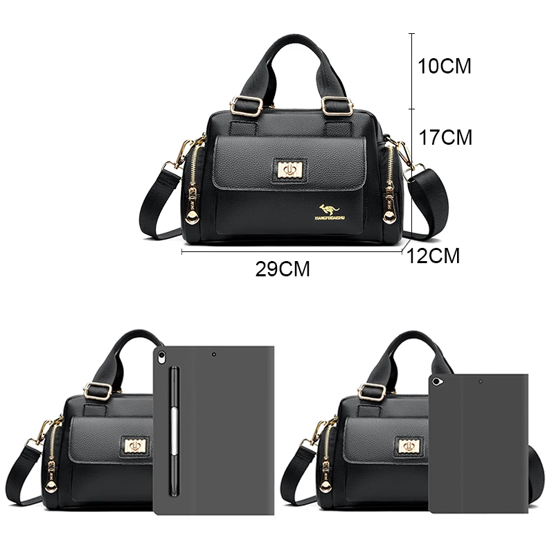 Luxury Brand Handbag High Quality Women's Shoulder Bags Fashion Designer Large Capacity Soft Leather Locomotive Bag Sac A Main