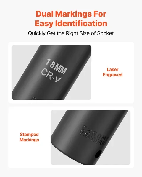 مجموعة مقابس تأثير المحرك 1/2 بوصة 26 قطعة مجموعة مقابس عميقة متري 11 مم - 36 مم