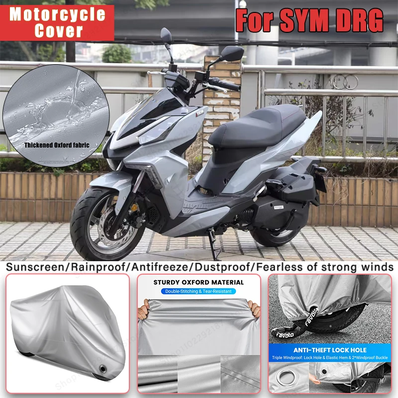 

For SYM DRG No Ear Motorcycle Cover - Outdoor Full Body Protection, Waterproof Dustproof Heat-Resistant Moto Accessories