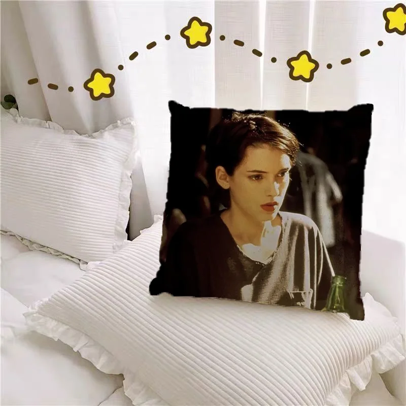 Pillow Cover Pillowcase Cushion Cover Winona Ryder Pilow Cases Home Decorations for Living Room Car Decoration Pillowcases 40x40