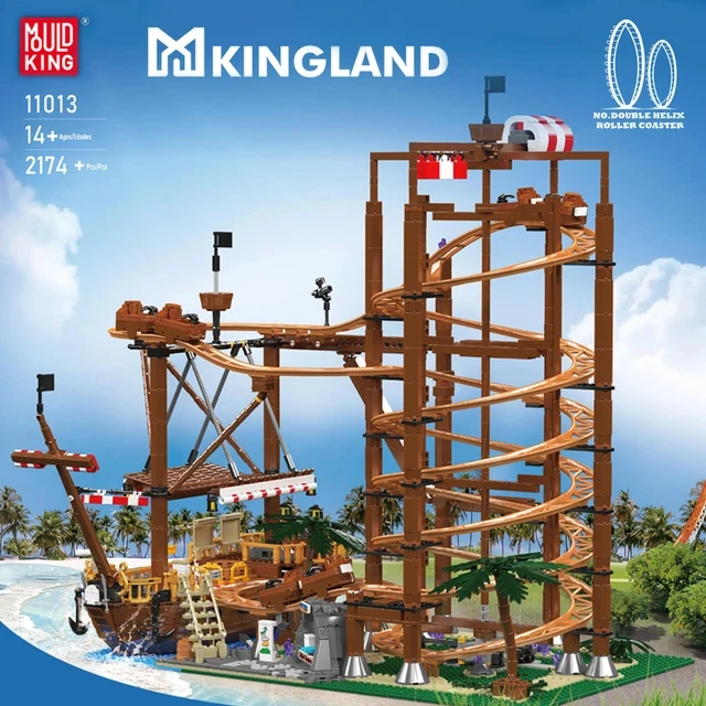 

Mould King 11013 Roller Coaster Building Block The Motorized Double Helix Roller Coaster Bricks Toys Model Kids Christmas Gift