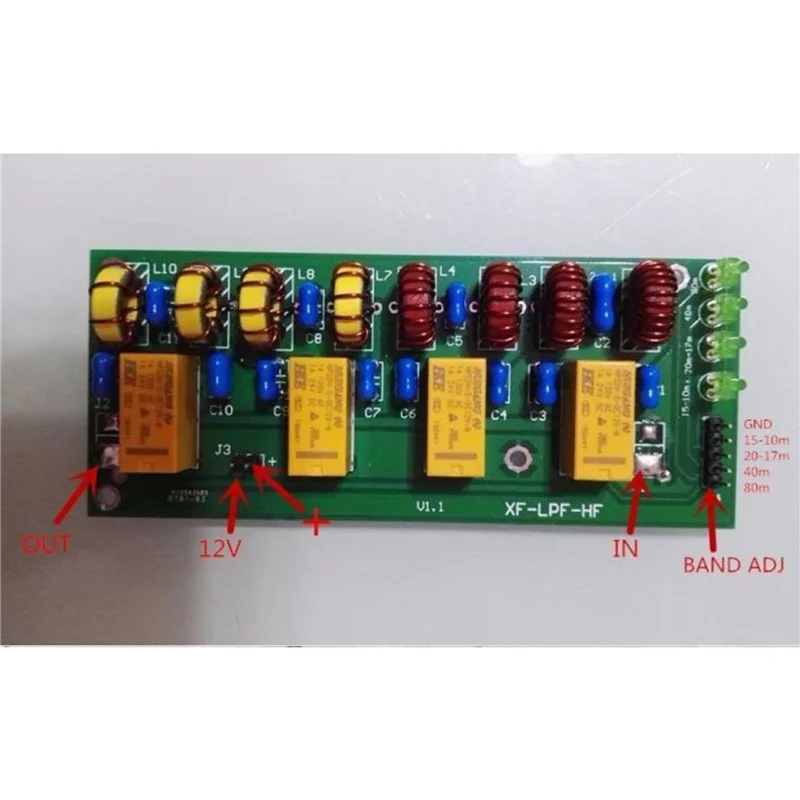 【HASD】2X XF-LPF- Filtro 12V 100W Unità LPF passa basso 3,5 Mhz-30 Mhz Kit fai da te