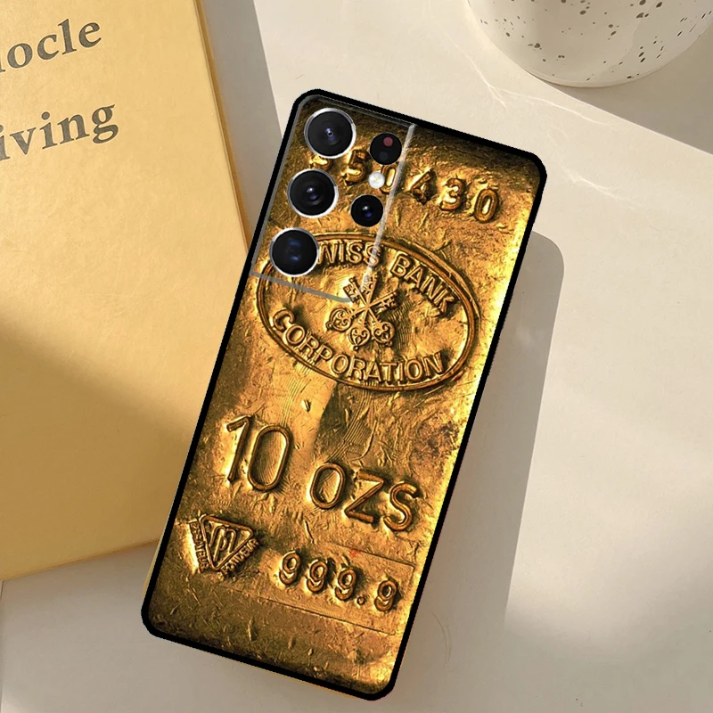 Money Dollars Coin Gold Case For Samsung Galaxy S23 S22 Ultra S20 FE S8 S9 S10 Plus Note 10 20 S21 Ultra Back Cover