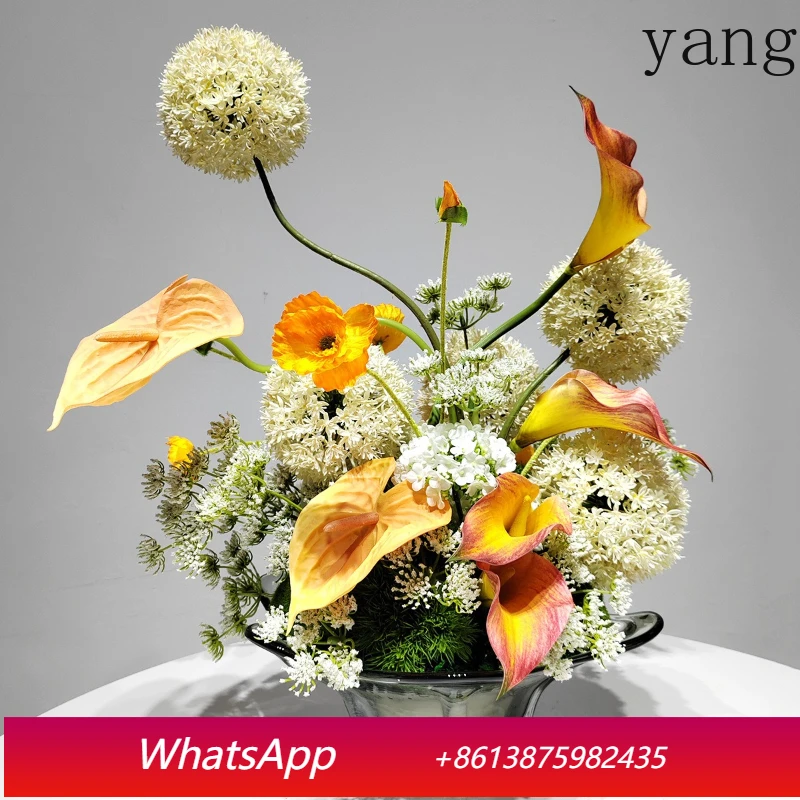 

Современный высококачественный декоративный цветок из стекла для гостиничных лобби, клубов и ресепшн Yjq.