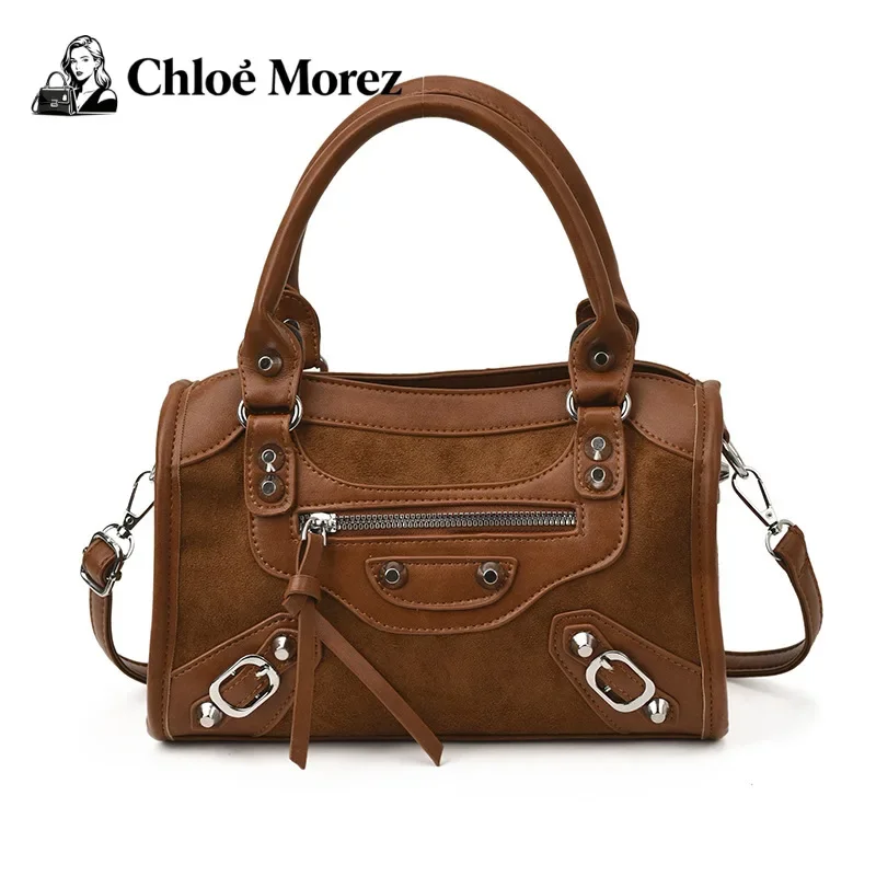 

Biker Girl Handbag Women's Vintage Studded Shoulder Crossbody Pillow Bag