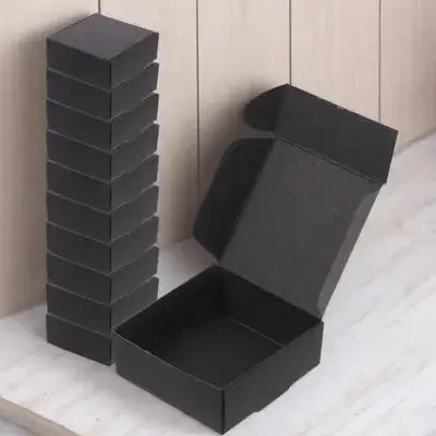 20Pcs Black Mailing Boxes Paper Delivery Packing Assembly Strong Compression Resistant Anti-Deform Shipping