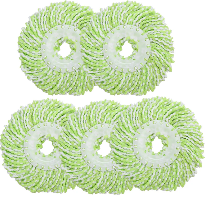 5pcs/lot Household Sponge Fiber Mop Head Refill Replacement Home Cleaning Tool Microfiber Floor Mop Head 360 Spin Cleaning Pad