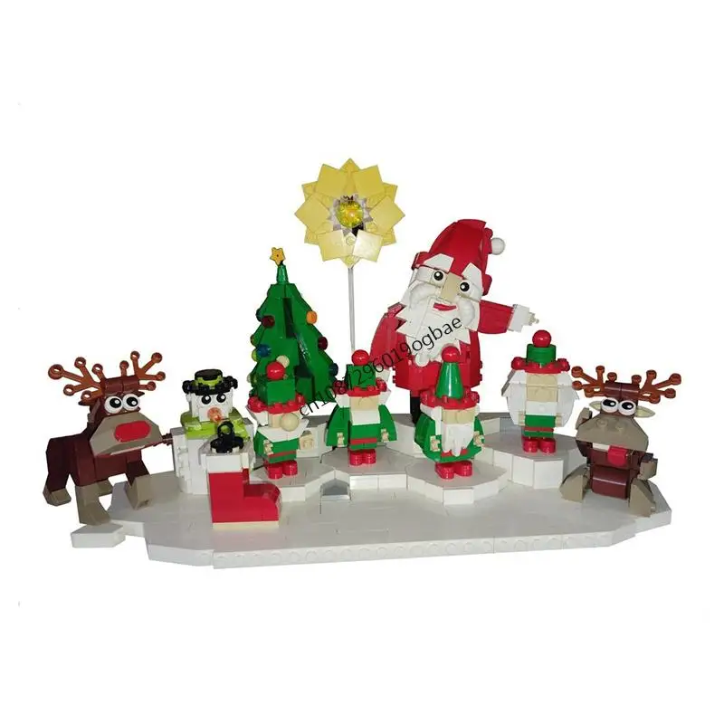 

New 1157Pcs Hot Selling Christmas Series Moc Santa Claus Decoration Model Blocks Diy Creative Ideas Kids Toys Birthday Gifts