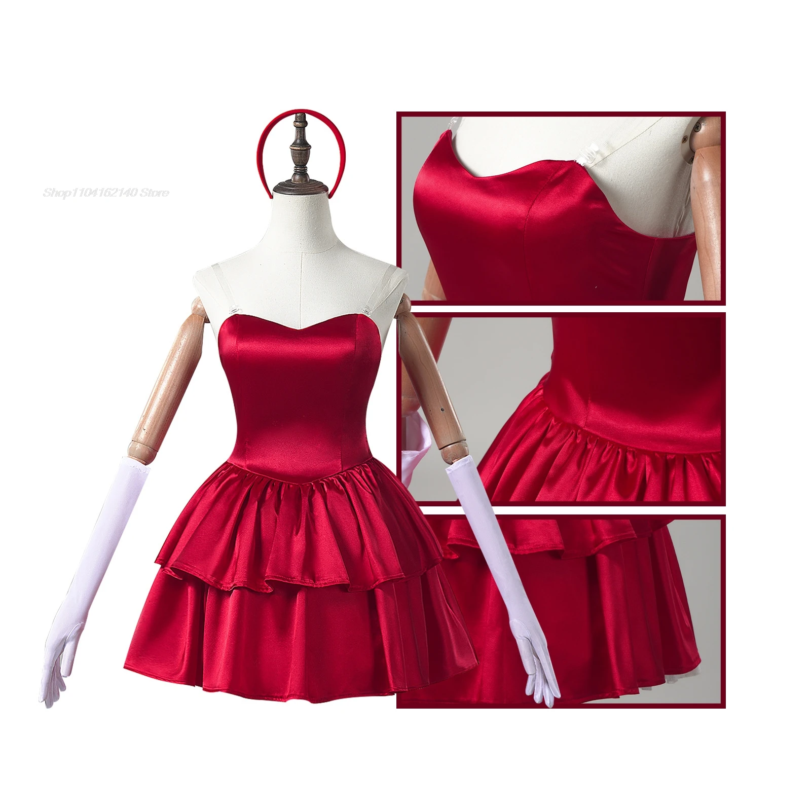 Anime Perfect Movie Blue Mima Kirigoe Rumi Cosplay Kostüme Perücke Rotes Kleid Frauen Halloween Gruselfilm Party Rollenspiel Fancy Outfit