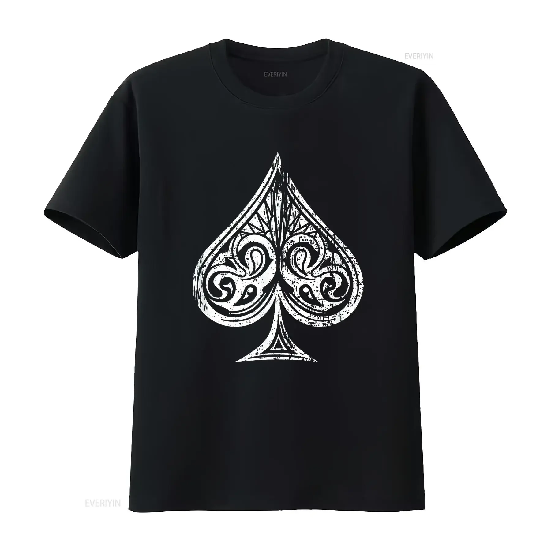

Womens Ace Of Spades T Shirt Black 2XL vintage Washed Versatile graphic Breathable Top For Everyday Wear Soft Stretched