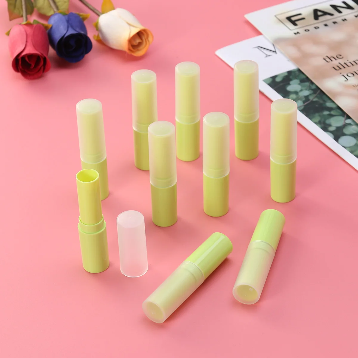 

10pcs 4g Women Empty Plastic Tubes Containers Lip Gloss Storage Container for Ladies and Girls (4g Green)