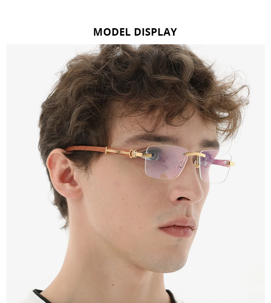 HEPIDEM Buffalo Horn Brille Männer Luxus Berühmte Marke Design Randlose Brillen Rahmen Frauen Rahmenlose Weiß Buffs Holz Brillen – Detail 26