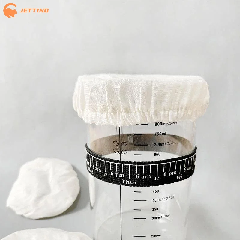 (New) 2/4/6Pcs Natural Unbleached Reusable Cotton Jar Strainer Cloths Safe For Home Brewing Juice Filter Daily Use