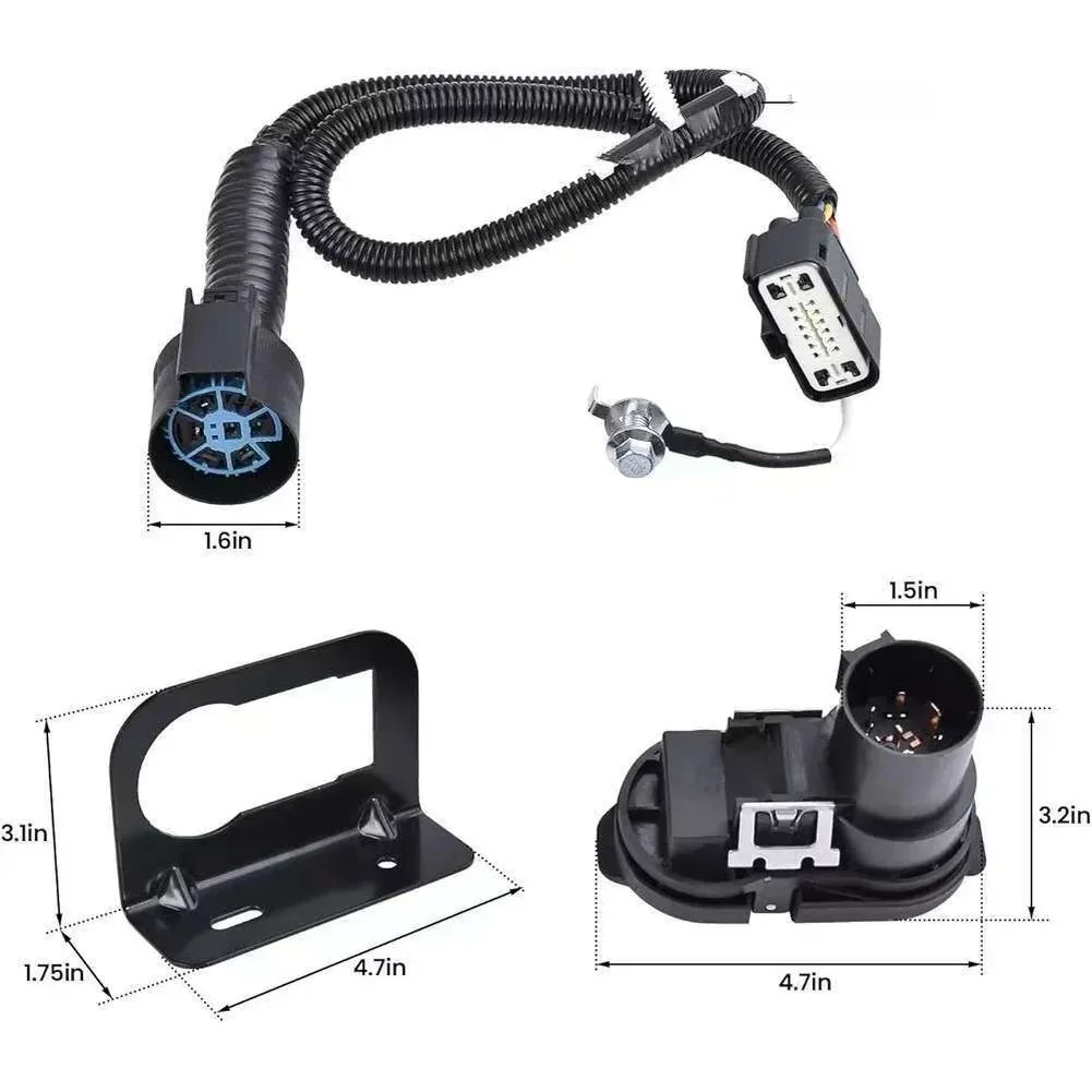 

Комплект проводки для буксировки прицепа Ford F-150 2009-2014 годов выпуска, 9L3Z-15A416-A, с кронштейном и всепогодным разъемом, подключи и работай