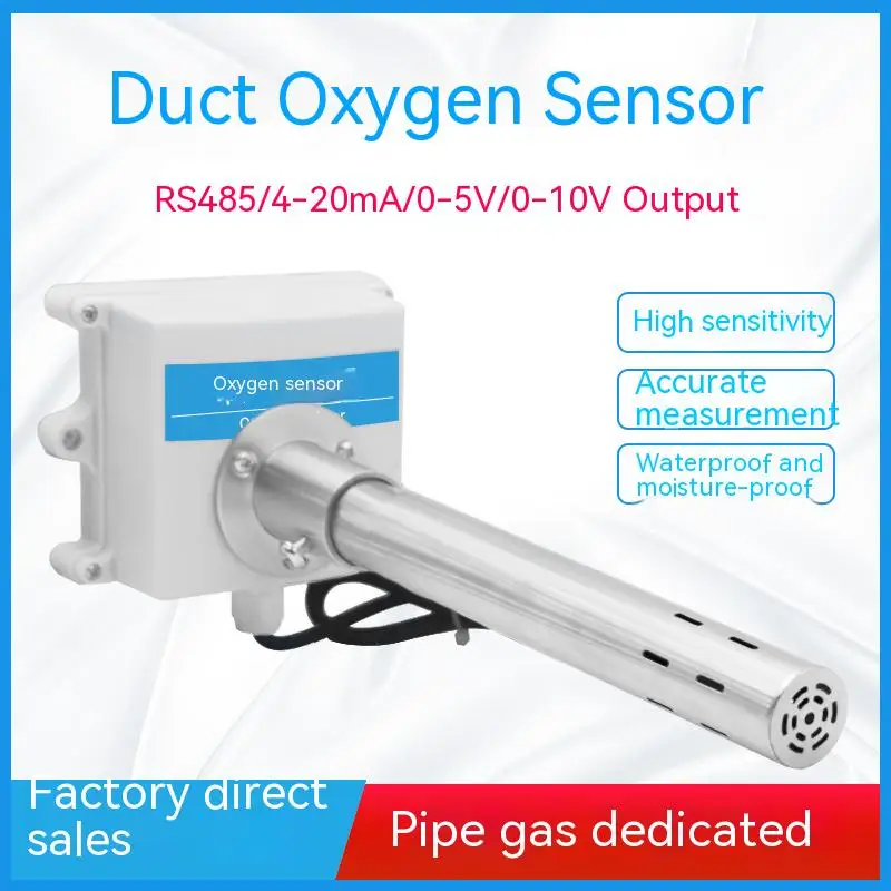 Pipeline Oxygen Sensor 485 Combustion-supporting Combustible Gas Laboratory Industrial Fresh Air Detection O2 Transmitter