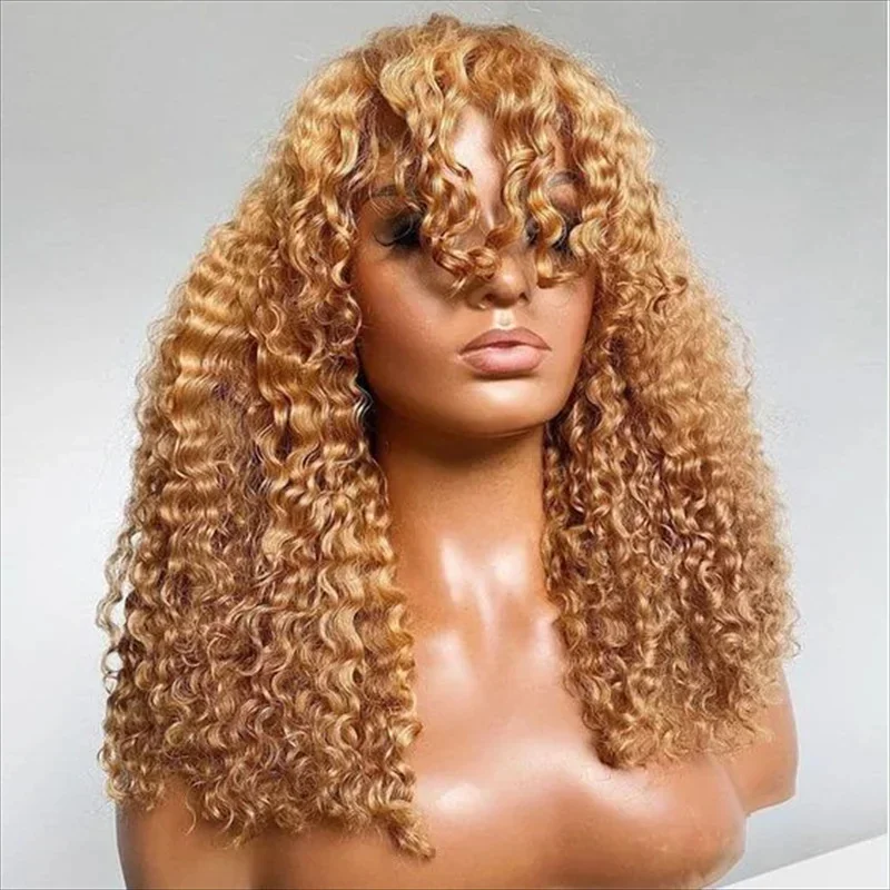 

Soft 26Inch 180%Density Long blond Kinky Curly Lace Front Wig Preplucked Glueless Wig For Women Baby Hair Synthetic