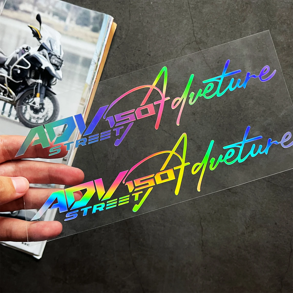 For Honda ADV 150 adv 150 1 Pair Adventure Reflective Motorcycle Stickers Moto Scooter Head Body Windshield Decal Accessories