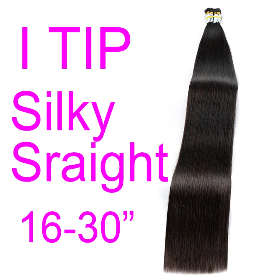 Wholesale Natural Black I Tip Hair Extension SilkyStraight Deep Brazilian Hair Nabi Boho Braiding Hair For No Weft Bulk Hair