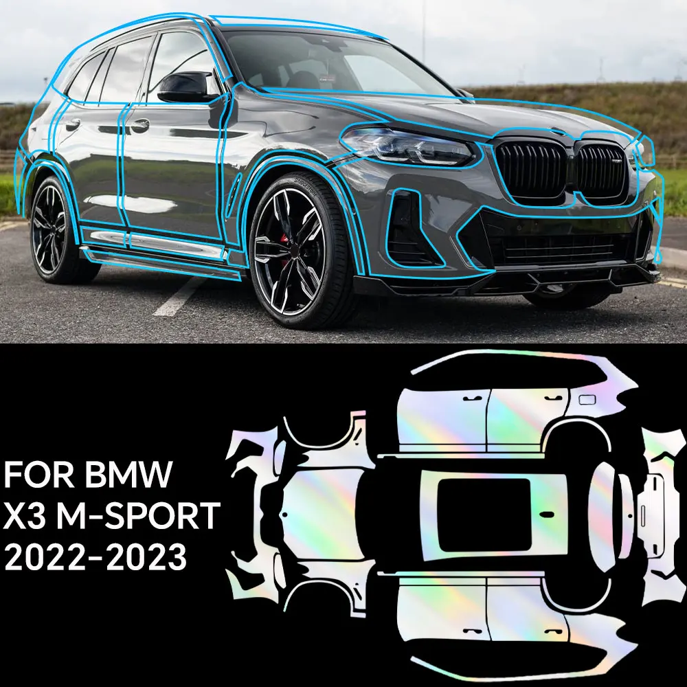 

For BMW X3 M-Sport 2022-2023 Full Vehicle Clear Bra PPF Paint Protection Film 9Mil TPU Transparent Anti Scratch Car Wrap Film