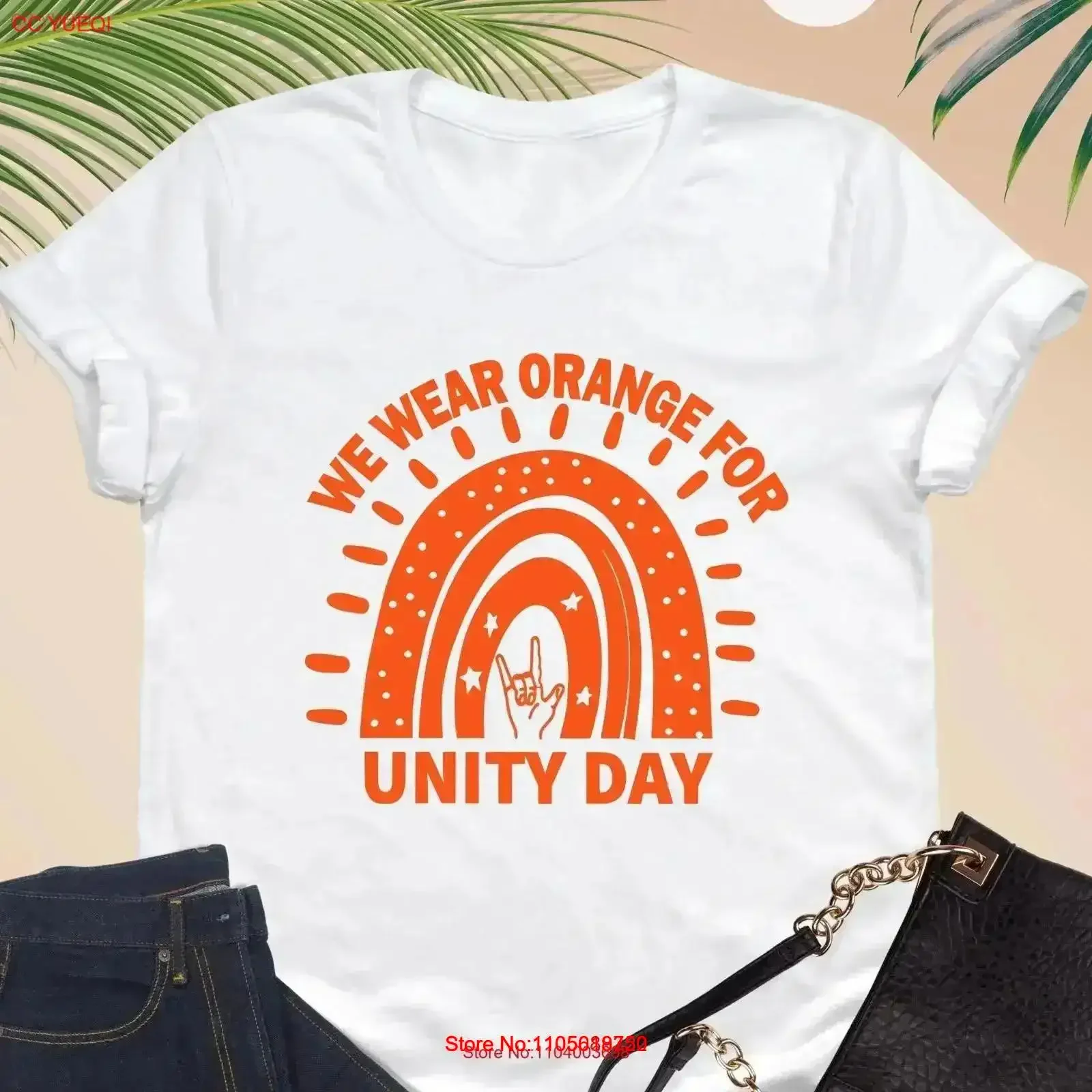 T-shirt « Nous portons l'orange pour la Journée de l'unité » – Arc-en-ciel, prévention des harcèlements, anti-transpiration, style vintage, lavé, élégant, respirant, tendance