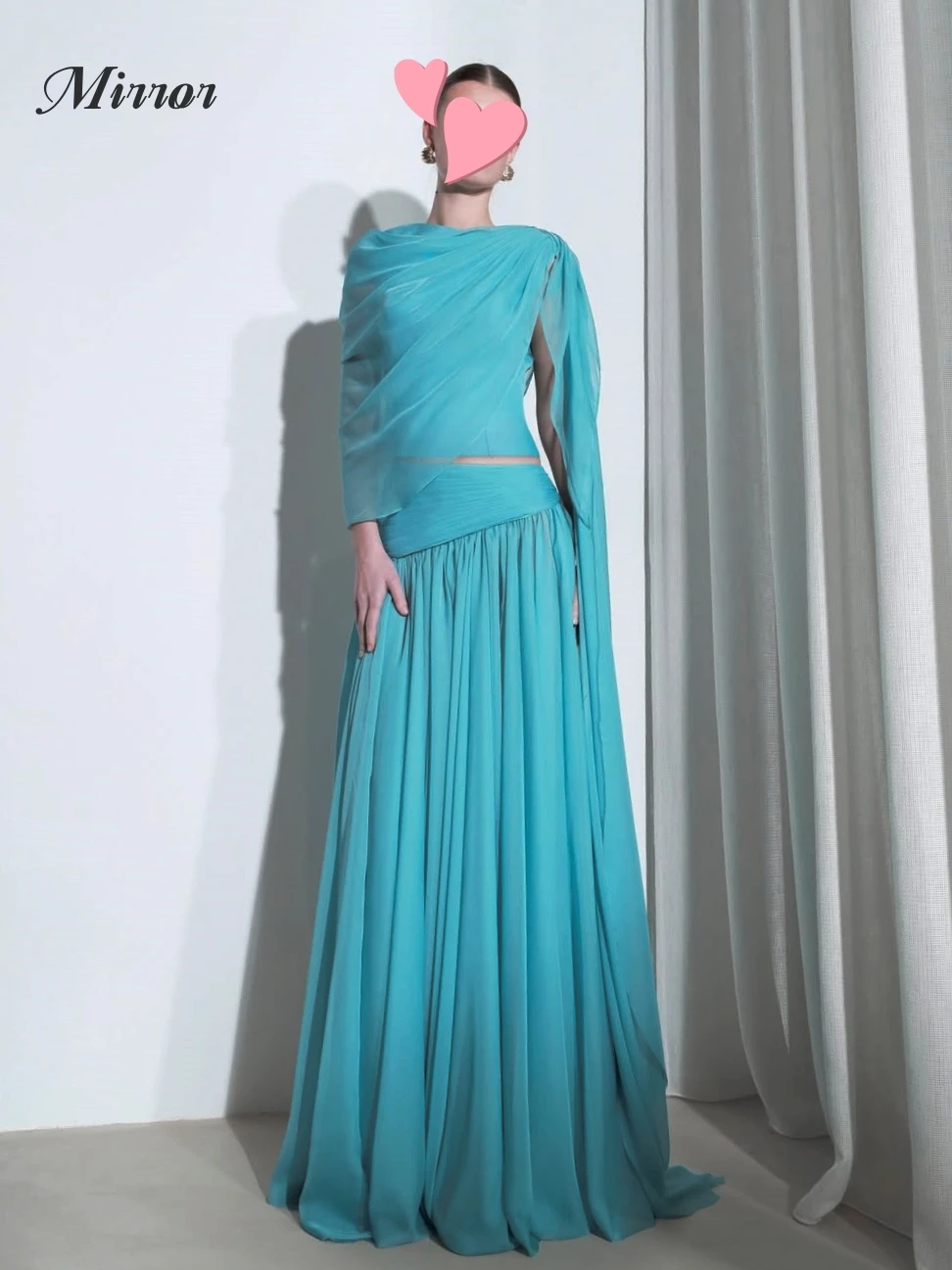 

Mirror Dress Elegant Vintage Sweet Blue Chiffon Stylish Summer New Customize Formal Occasion Prom Dress Evening Party Gowns