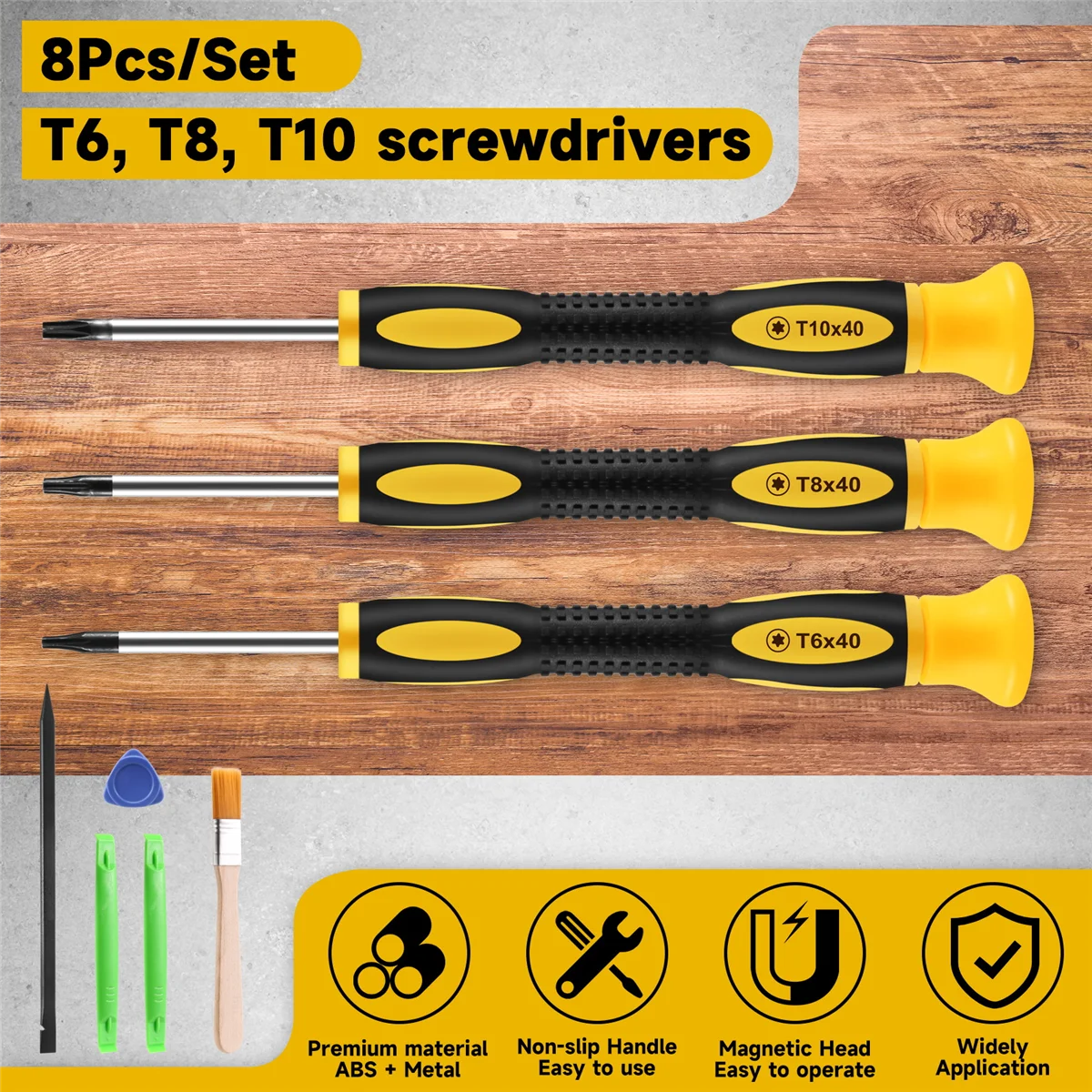 8Pcs/Set Torx T8 T6 T10 H35 Screwdriver Opening Tools Set Repair Tool Kit Screw Driver Pry for Xbox One Xbox 360 PS3 PS4