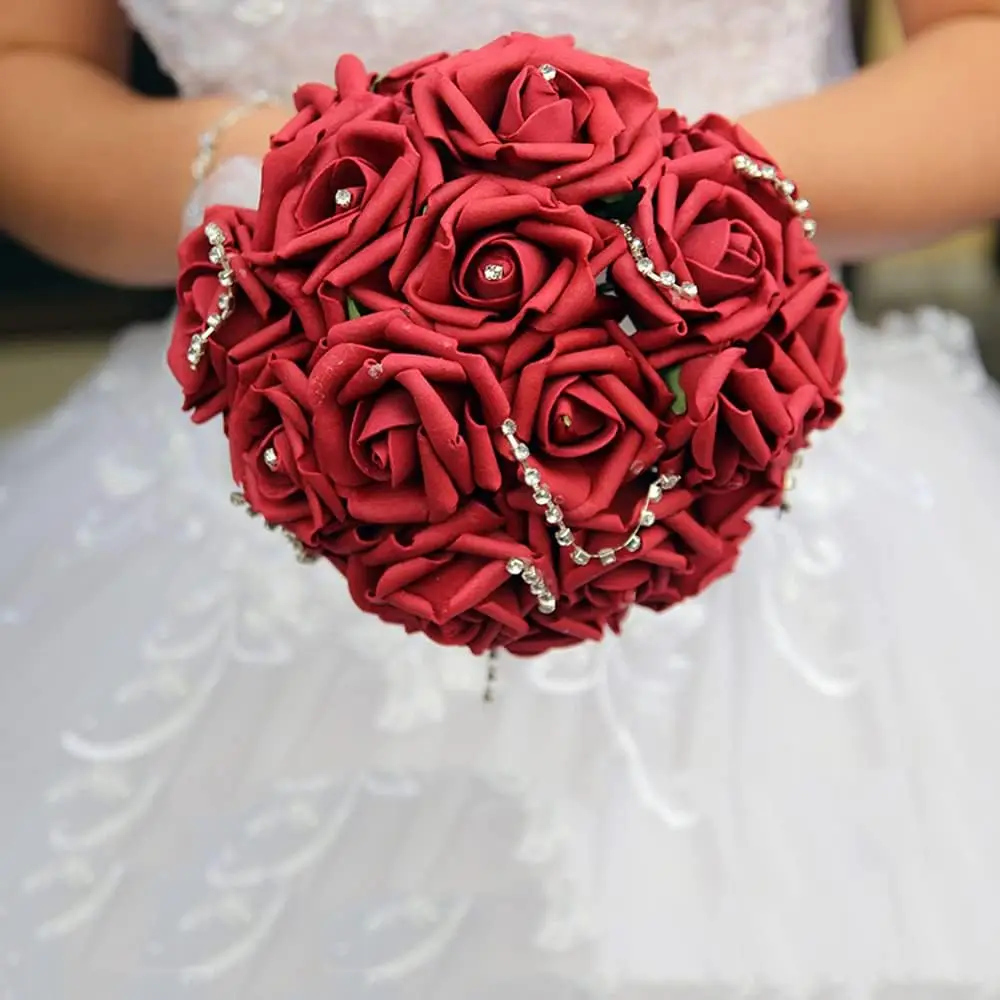 

50/100pcs Artificial Flowers Foam Roses Festival Wedding Bride Bouquet DIY Gift Garland Home Room Decor Outdoor Holiday Party