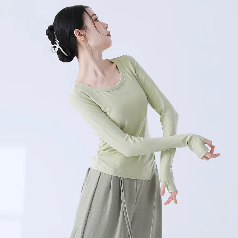 abiti da pratica di danza moderna personalizzati per le donne nella primavera nuovi top slim fit per adulti abiti da allenamento di base quotidiani per le donne