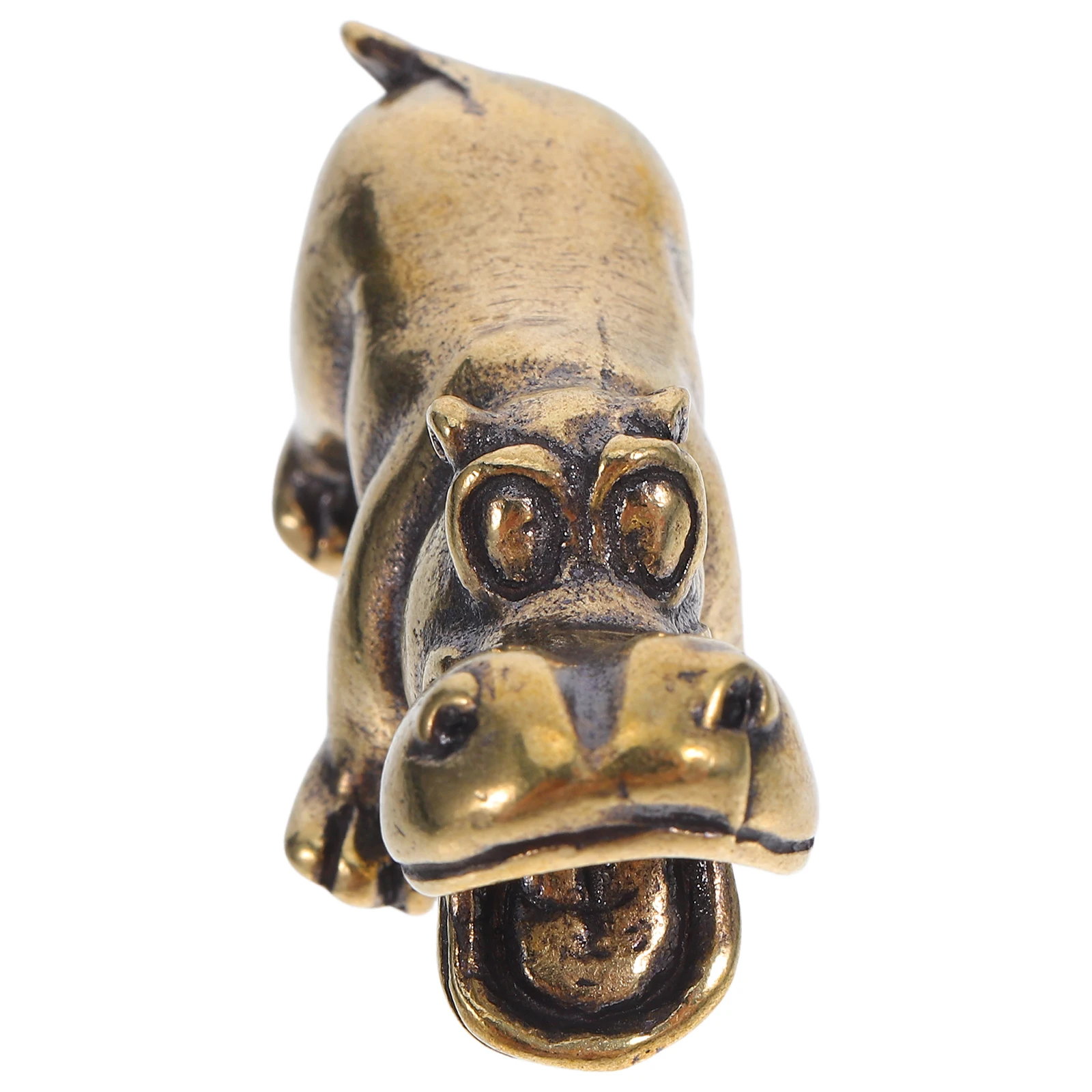 

Vintage Brass Hippo Figurine Decorative Animal Ornament Miniature Home Decor